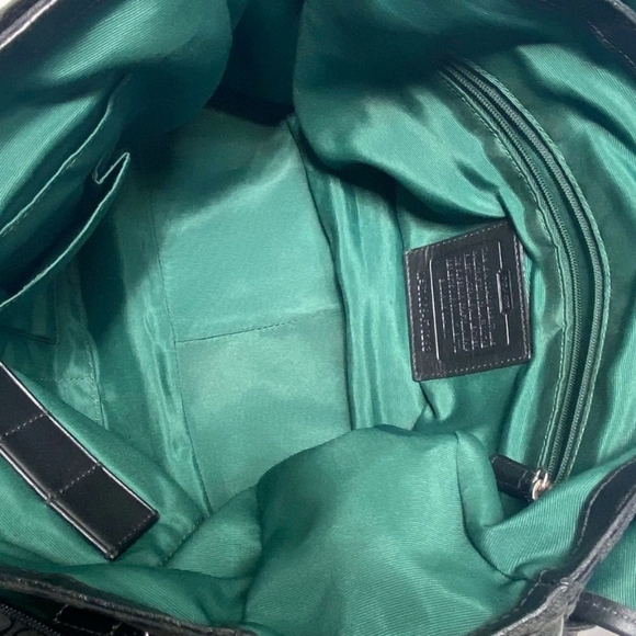 Authentic Black/ Teal Coach Signature C Unisex Messenger/satchel Bag - Picture 3 of 3